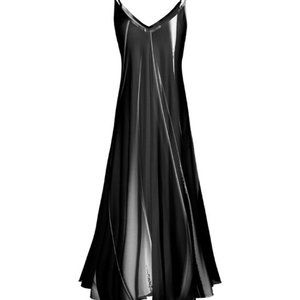 NWT Lily Black & Gray Abstract V-Neck Sleeveless Midi Dress- 3XL